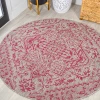Jonathany Santa Monica SMB105F Light Gray/Fuchsia Area Rug 5 ft. 3 in. X 5 ft. 3 in. Round