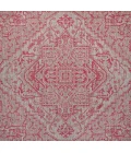 Estrella Bohemian Medallion Textured Weave Light Gray/Fuchsia 5' Square Indoor/Outdoor Area Rug