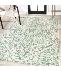 Estrella Bohemian Medallion Textured Weave Green/Cream 4 ft. x 6 ft. Indoor/Outdoor Area Rug