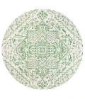 Estrella Bohemian Medallion Textured Weave Green/Cream 5' Round Indoor/Outdoor Area Rug