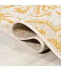 Estrella Bohemian Medallion Textured Weave Cream/Yellow 5' Round Indoor/Outdoor Area Rug