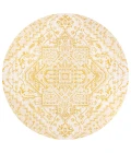 Estrella Bohemian Medallion Textured Weave Cream/Yellow 5' Round Indoor/Outdoor Area Rug