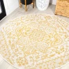 Jonathany Santa Monica SMB105H Cream/Yellow Area Rug 5 ft. 3 in. X 5 ft. 3 in. Round