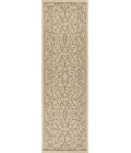 Charleston Vintage Filigree Textured Weave Beige/Brown 2 ft. x 10 ft. Indoor/Outdoor Runner Rug