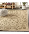 Charleston Vintage Filigree Textured Weave Beige/Brown 8 ft. x 10 ft. Indoor/Outdoor Area Rug