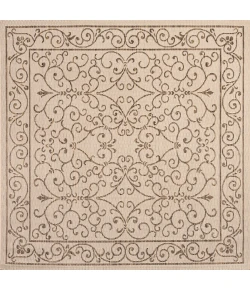 Jonathany Santa Monica SMB106A Beige/Brown Area Rug 5 ft. 3 in. X 5 ft. 3 in. Square