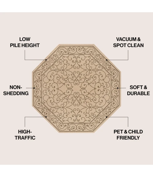 Jonathan Y SANTA MONICA Red SMB106B 7ft.-9in. Octagon Rug