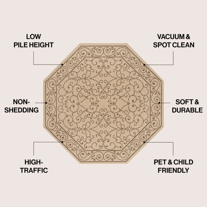 Jonathan Y SANTA MONICA Beige SMB106A 5ft.-3in. Octagon Rug