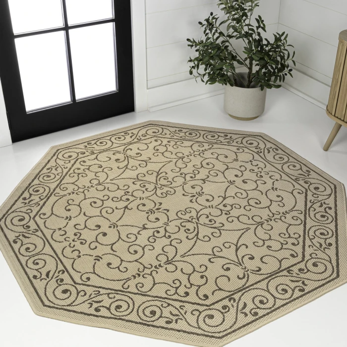 Jonathan Y SANTA MONICA Beige SMB106A 5ft.-3in. Octagon Rug