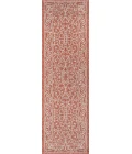 Charleston Vintage Filigree Textured Weave Red/Beige 2 ft. x 10 ft. Indoor/Outdoor Runner Rug