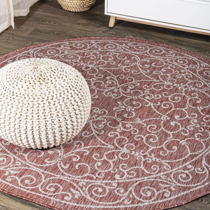 Jonathan Y SANTA MONICA Red SMB106B 9ft. Round Rug