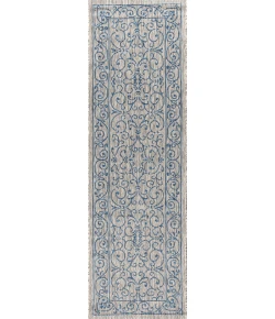 Jonathany Santa Monica SMB106C Gray/Navy Area Rug 2 ft. 2 in. X 10 ft. Runner