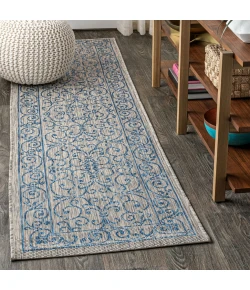 Jonathany Santa Monica SMB106C Gray/Navy Area Rug 2 ft. 2 in. X 10 ft. Runner