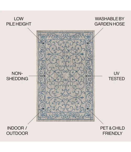 Jonathan Y SANTA MONICA Gray SMB106C 10ft. X 14ft. Rect. Rug