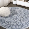 Jonathany Santa Monica SMB106C Gray/Navy Area Rug 5 ft. 3 in. X 5 ft. 3 in. Round