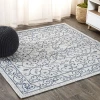 Jonathany Santa Monica SMB106C Gray/Navy Area Rug 5 ft. 3 in. X 5 ft. 3 in. Square