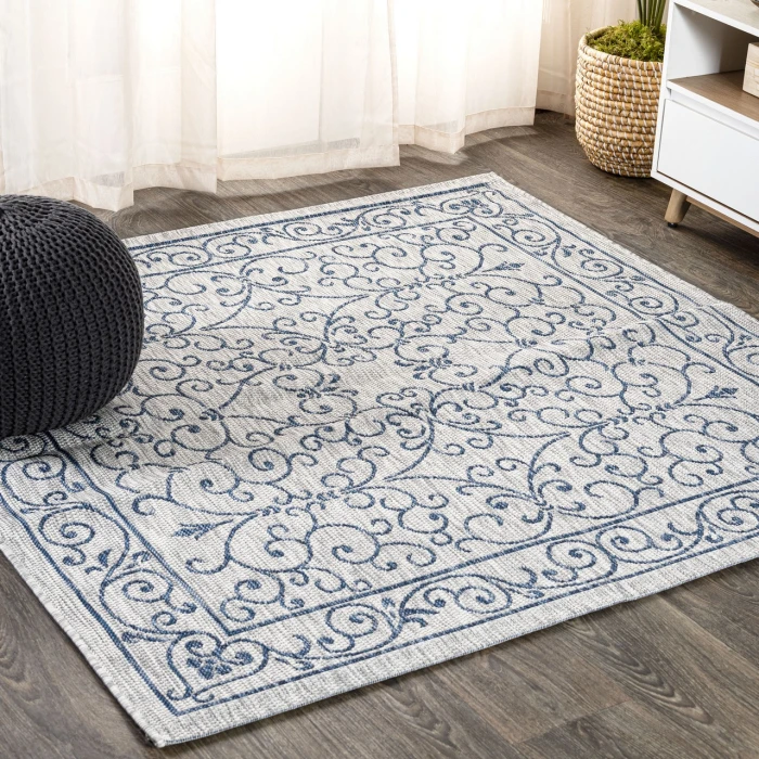 Jonathan Y SANTA MONICA Blue SMB106D 9ft. Square Rug