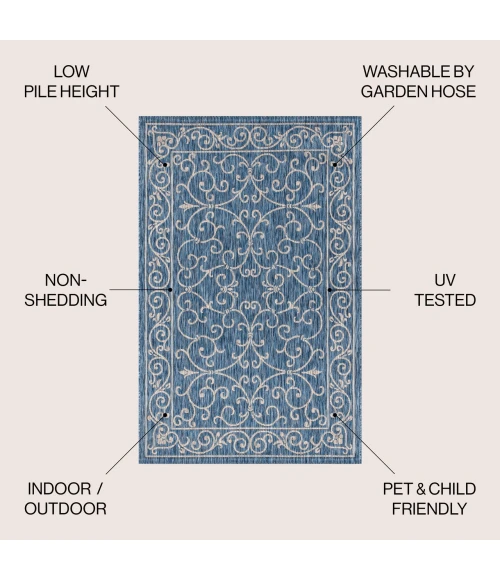 Jonathan Y SANTA MONICA Blue SMB106D 10ft. X 14ft. Rect. Rug