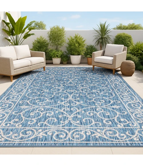 Jonathan Y SANTA MONICA Blue SMB106D 10ft. X 14ft. Rect. Rug