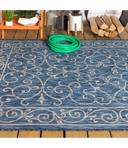 Jonathany Santa Monica SMB106D Navy/Gray Area Rug 3 ft. 1 in. X 5 ft. Rectangle