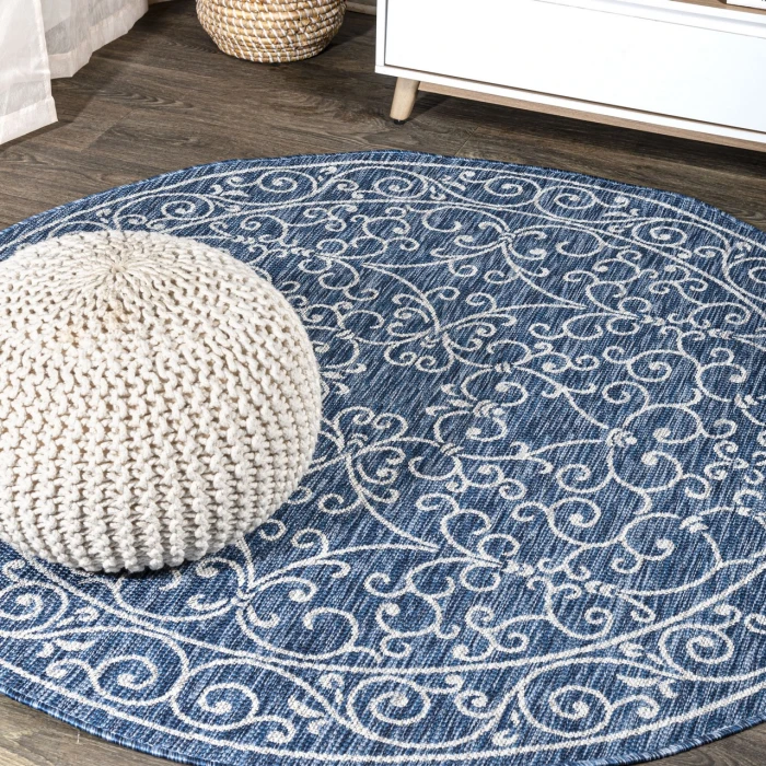 Jonathan Y SANTA MONICA Blue SMB106D 7ft.-9in. Round Rug
