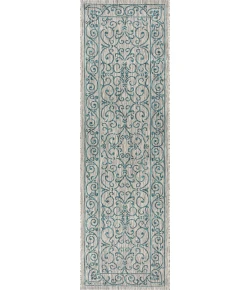 Jonathany Santa Monica SMB106E Gray/Teal Area Rug 2 ft. 2 in. X 8 ft. Runner