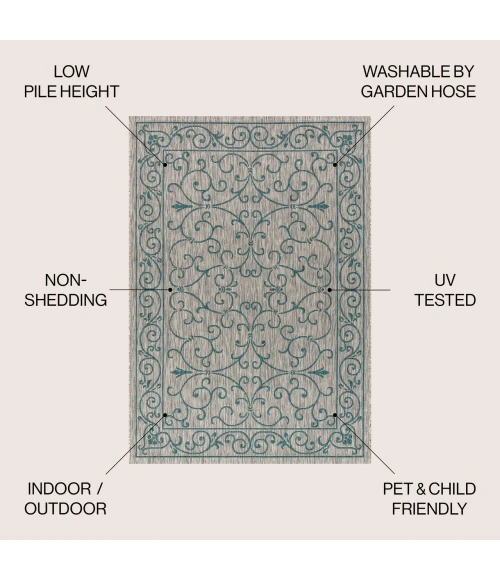 Jonathan Y SANTA MONICA Gray SMB106E 6ft. X 9ft. Rect. Rug