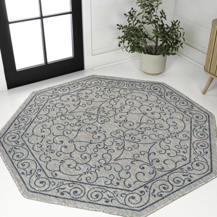 Jonathan Y SANTA MONICA Gray SMB106E 5ft.-3in. Octagon Rug