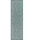 Charleston Vintage Filigree Textured Weave Teal/Gray 2 ft. x 10 ft. Indoor/Outdoor Runner Rug