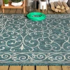 Jonathany Santa Monica SMB106F Teal/Gray Area Rug 5 ft. 3 in. X 7 ft. 7 in. Rectangle