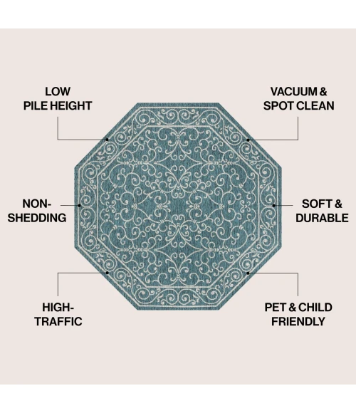 Jonathan Y SANTA MONICA Black SMB106G 7ft.-9in. Octagon Rug