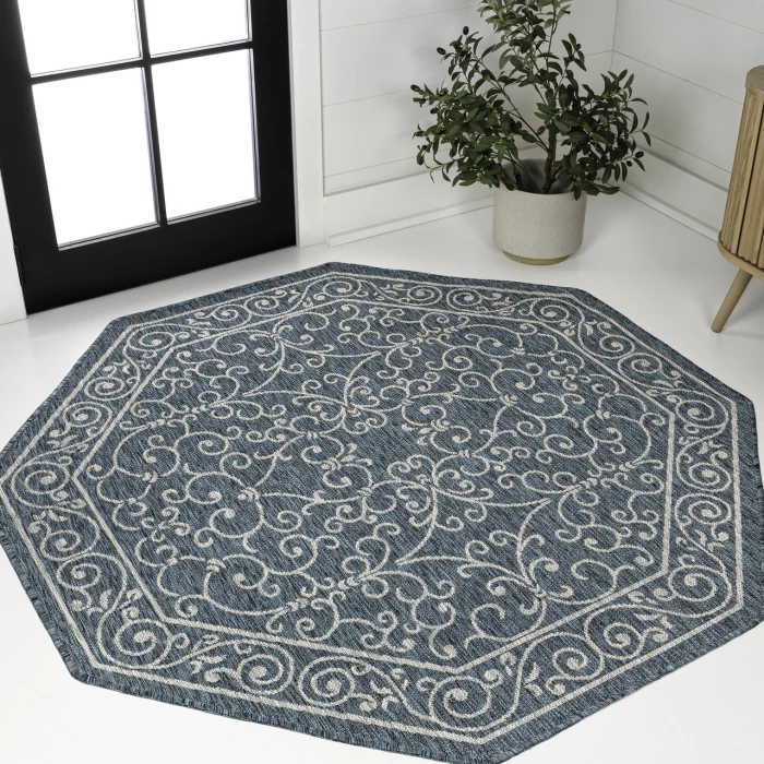 Jonathan Y SANTA MONICA Black SMB106G 7ft.-9in. Octagon Rug