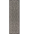 Charleston Vintage Filigree Textured Weave Black/Gray 2 ft. x 10 ft. Indoor/Outdoor Runner Rug