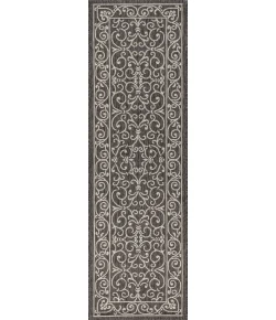 Jonathany Santa Monica SMB106G Black/Gray Area Rug 2 ft. 2 in. X 10 ft. Runner