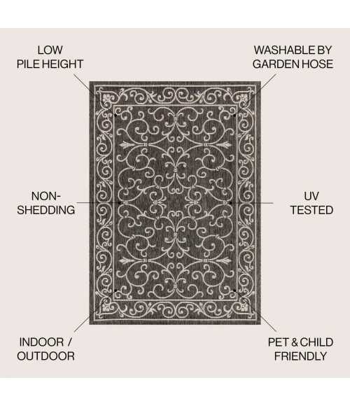 Jonathan Y SANTA MONICA Black SMB106G 6ft. X 9ft. Rect. Rug