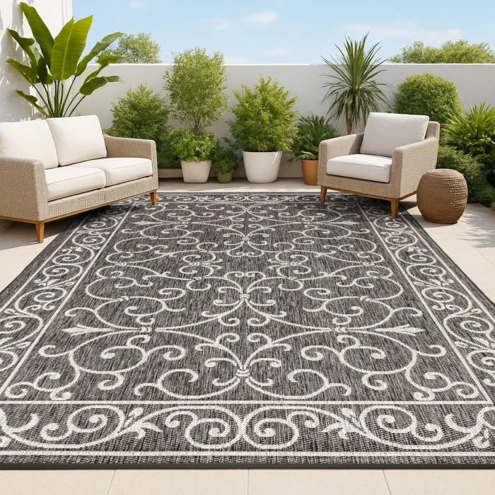 Jonathan Y SANTA MONICA Black SMB106G 6ft. X 9ft. Rect. Rug