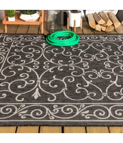 Jonathany Santa Monica SMB106G Black/Gray Area Rug 9 ft. X 12 ft. Rectangle