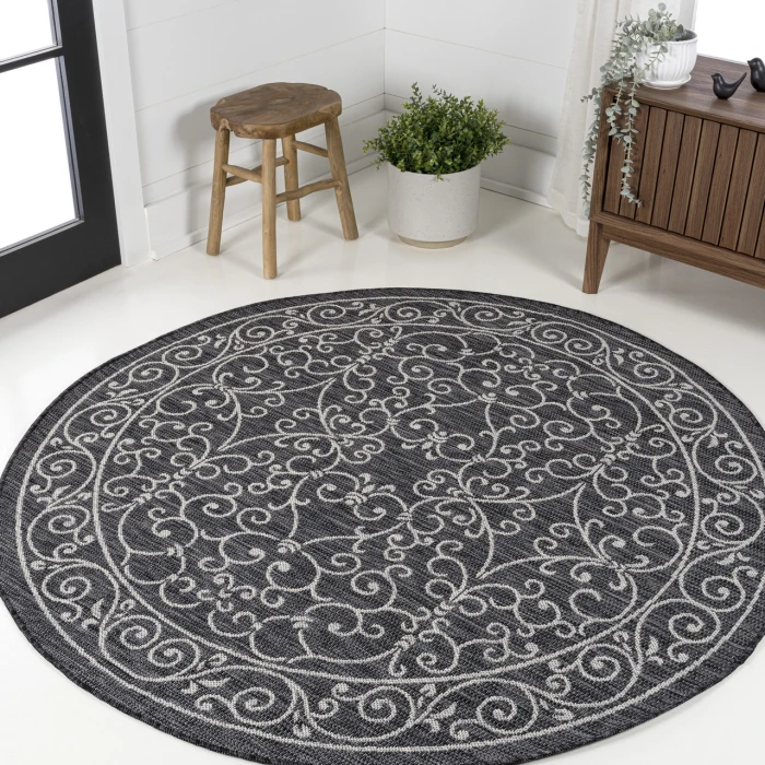 Jonathan Y SANTA MONICA Black SMB106G 7ft.-9in. Round Rug