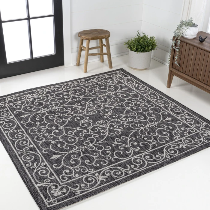 Jonathan Y SANTA MONICA Black SMB107A 9ft. Square Rug