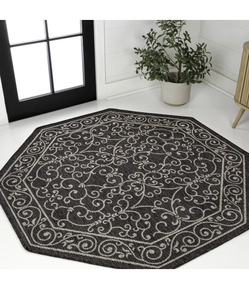 Jonathan Y SANTA MONICA Black SMB107A 7ft.-9in. Octagon Rug