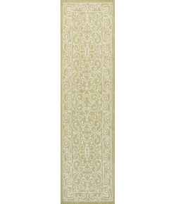 Jonathany Santa Monica SMB106H Green/Cream Area Rug 2 ft. 2 in. X 8 ft. Runner