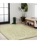 Charleston Vintage Filigree Textured Weave Green/Cream 9 ft. x 12 ft. Indoor/Outdoor Area Rug