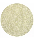 Charleston Vintage Filigree Textured Weave Green/Cream 5' Round Indoor/Outdoor Area Rug