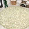 Jonathany Santa Monica SMB106H Green/Cream Area Rug 5 ft. 3 in. X 5 ft. 3 in. Round