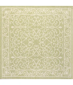 Jonathany Santa Monica SMB106H Green/Cream Area Rug 5 ft. 3 in. X 5 ft. 3 in. Square