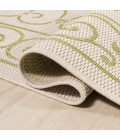 Charleston Vintage Filigree Textured Weave Cream/Green 5' Square Indoor/Outdoor Area Rug