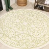 Jonathany Santa Monica SMB106I Cream/Green Area Rug 5 ft. 3 in. X 5 ft. 3 in. Round