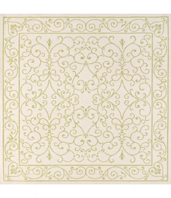 Jonathany Santa Monica SMB106I Cream/Green Area Rug 5 ft. 3 in. X 5 ft. 3 in. Square