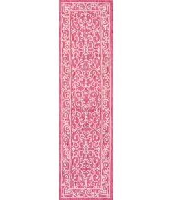 Jonathany Santa Monica SMB106J Fuchsia/Light Gray Area Rug 2 ft. 2 in. X 10 ft. Runner