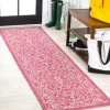 Jonathany Santa Monica SMB106J Fuchsia/Light Gray Area Rug 2 ft. 2 in. X 8 ft. Runner